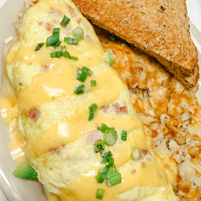 Chicken Cordon Bleu Omelette.