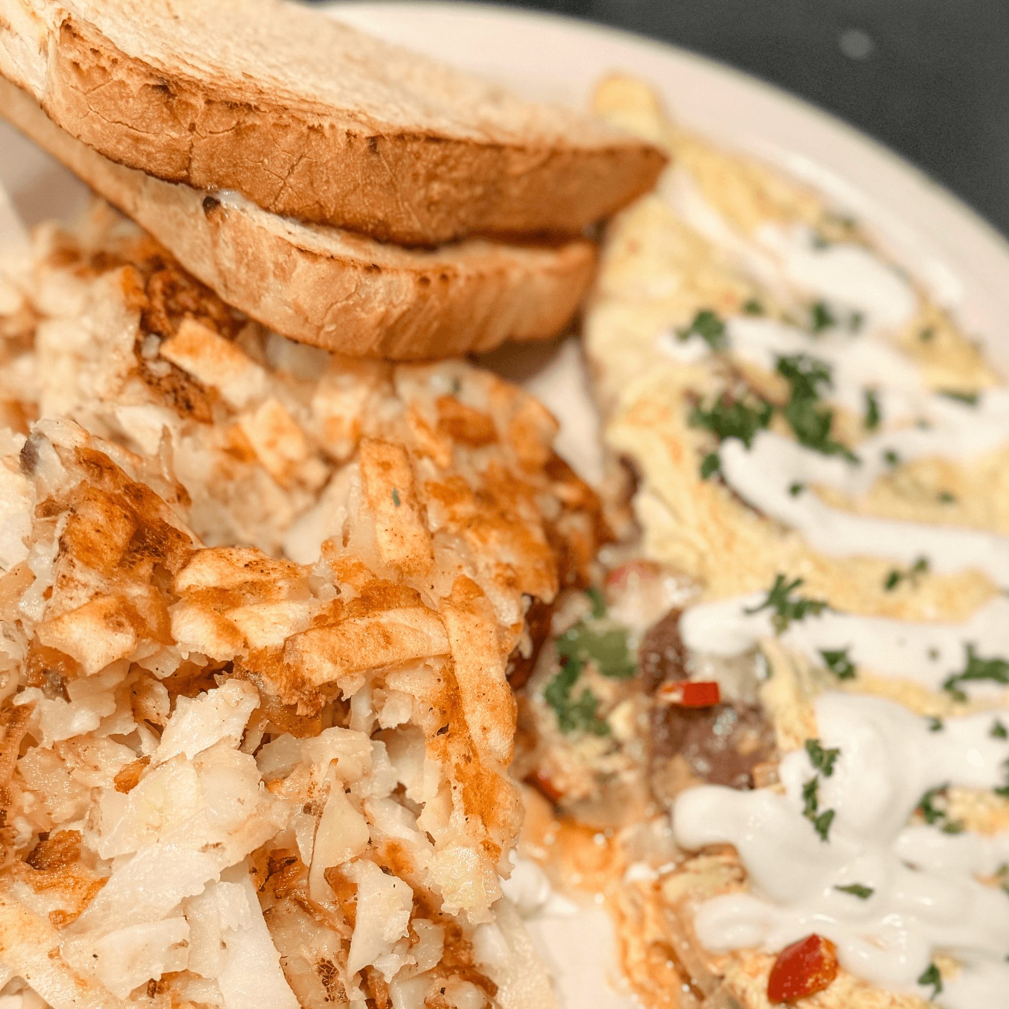 Steak Fajita Omelette.