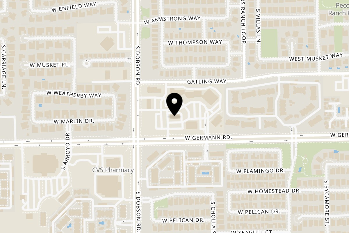 Map showing the location of Brunch Snob Chandler on 1920 W Germann Rd in Chandler