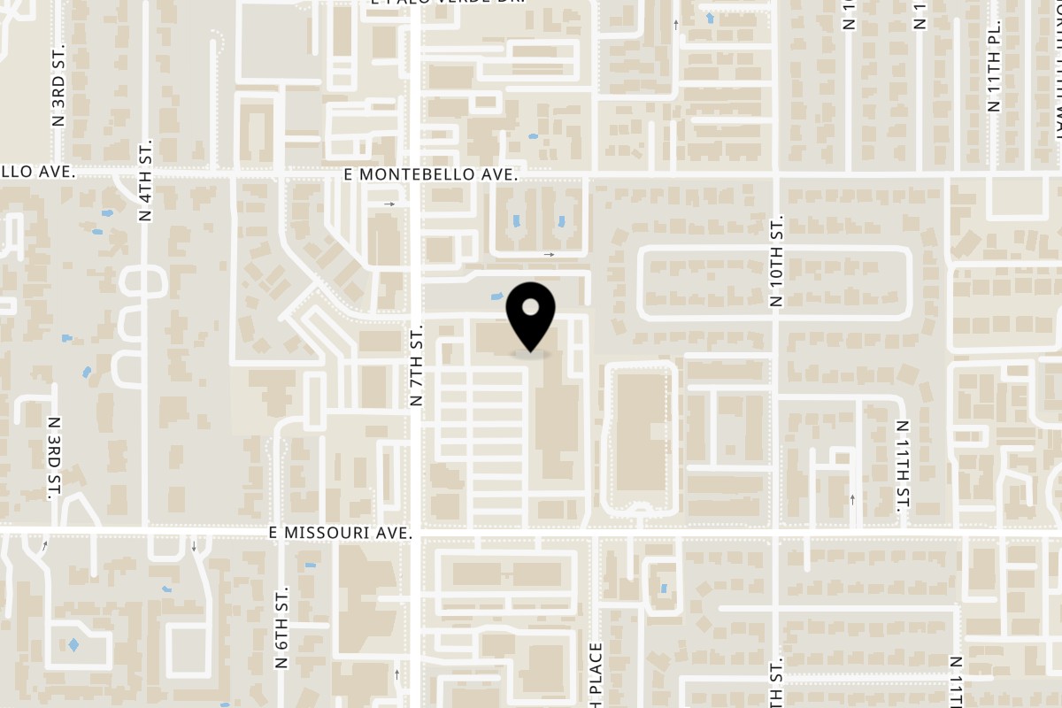 Map showing the location of Brunch Snob Phoenix on 5555 N 7th St STE 108 in Phoenix